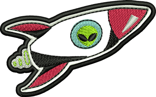 Space Ship Iron-On Patch