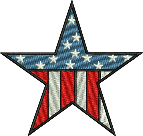USA Star Iron-On Patch