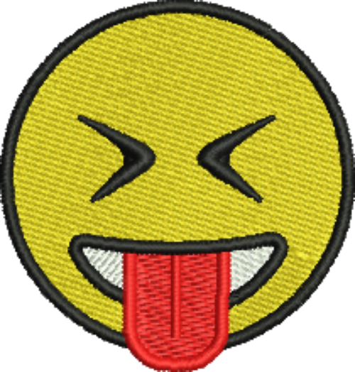 Emoji Tongue Sticking Out Iron-On Patch