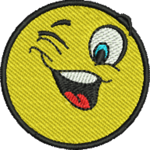 Emoji Winking Iron-On Patch