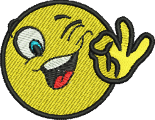 Emoji Winking OK Iron-On Patch
