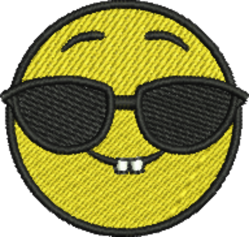 Emoji Smiling with Sunglasses Iron-On Patch