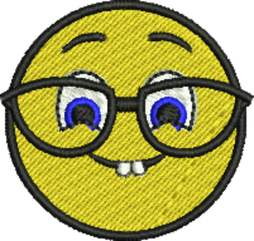 Emoji Smiling with Glasses Iron-On Patch