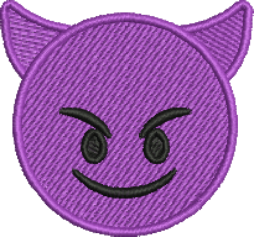 Emoji Purple Devil Iron-On Patch