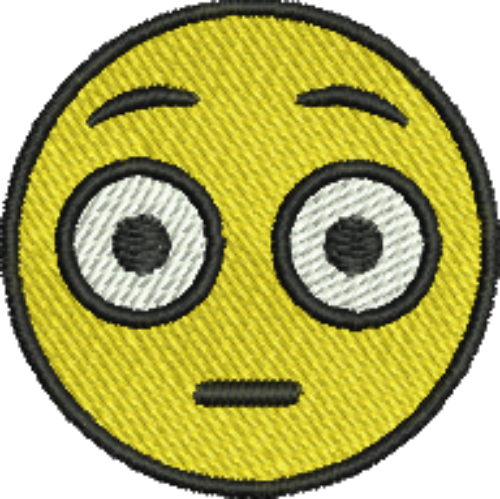 Emoji Flushed Iron-On Patch