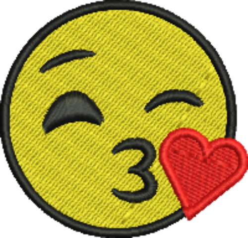 Emoji Kissing Heart Iron-On Patch
