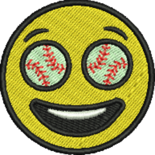 Emoji Softball Eyes Iron-On Patch