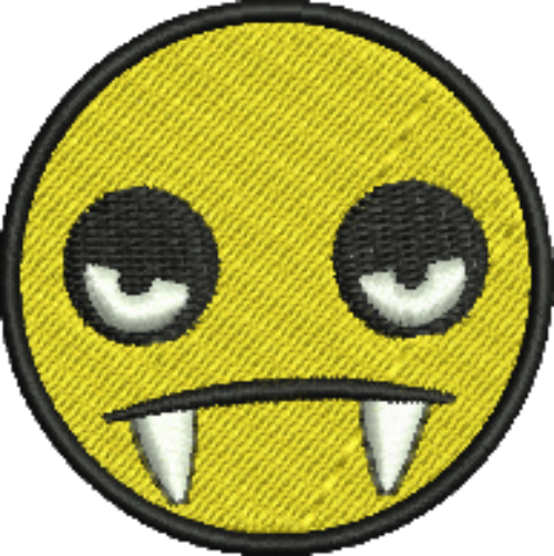 Emoji Vampire Iron-On Patch