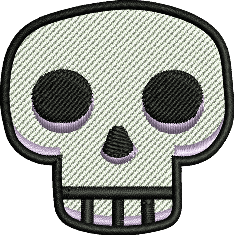 Emoji Skull Iron-On Patch