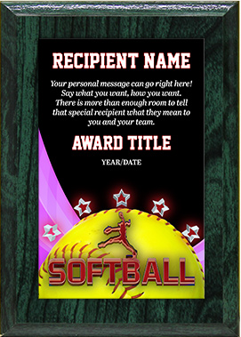 Softball ColorPlate Plaque