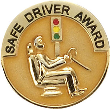 Safe Driver Award Enameled Round Pin