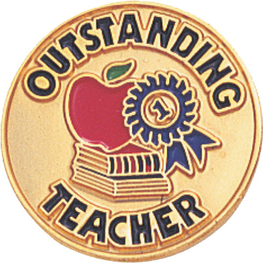 Outstanding Teacher Enameled Pin