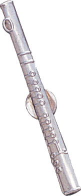 Flute Silver Pin