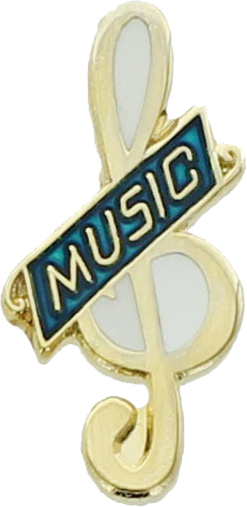 Music G Clef Enameled Pin