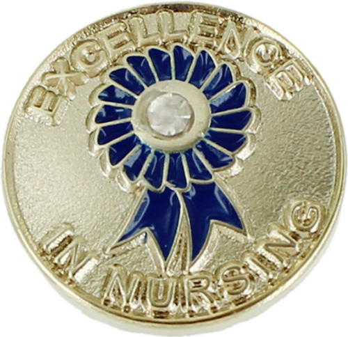 Excellence in Nursing Enameled Round Pin