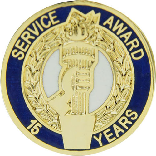 15 Years Service Award Enameled Round Pin