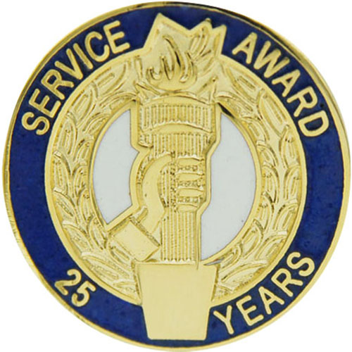 25 Years Service Award Enameled Round Pin
