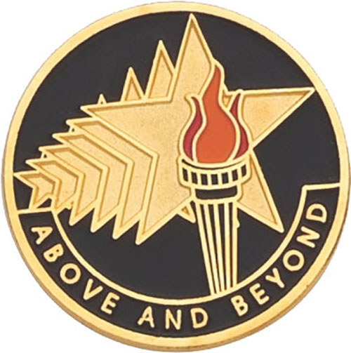 Above and Beyond Enameled Round Pin