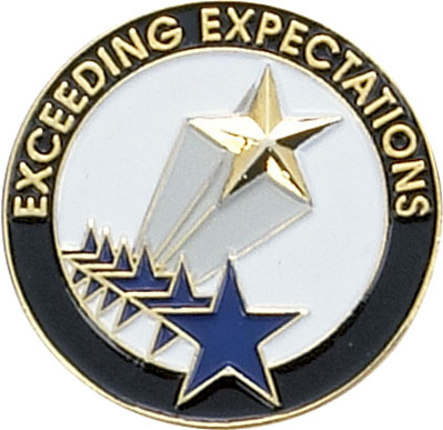 Exceeding Expectations Enameled Round Pin