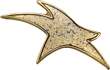 Gold Sparkle Modern Star Pin