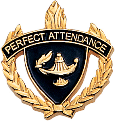 Perfect Attendance 3D Enameled Scholastic Pin