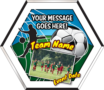 Full Color Hexagon Soccer Plaque with Your Photo
