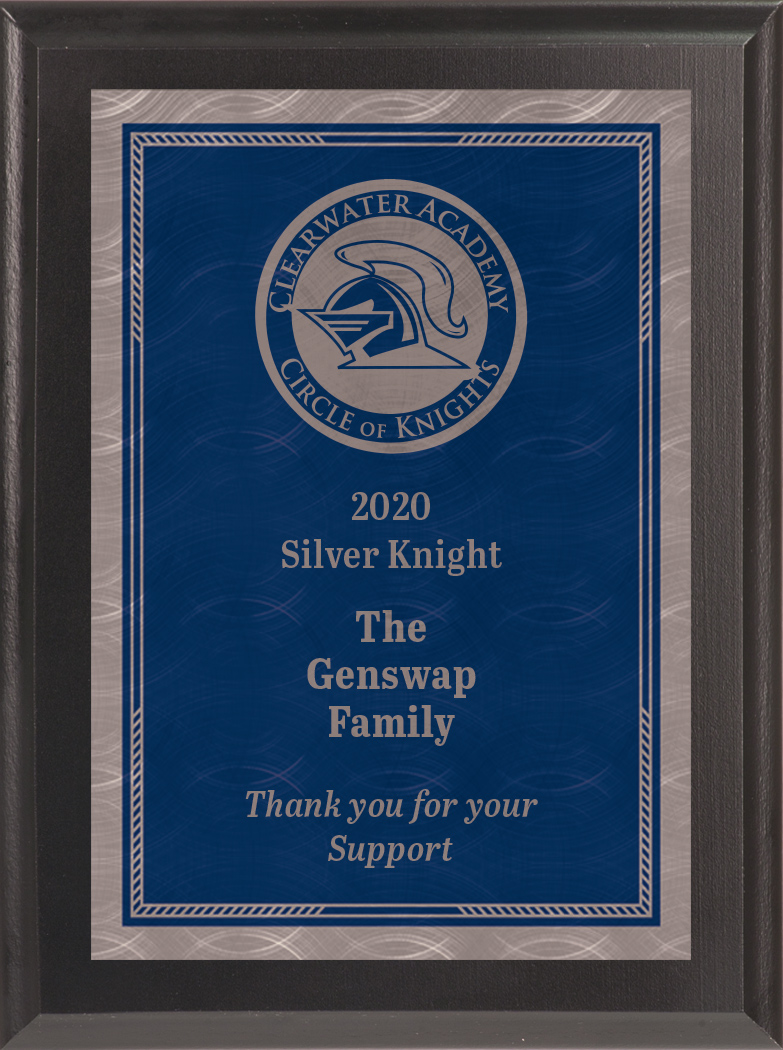 Blue Chrome Plated Sunray Plaque - 9x12 inch Engraved