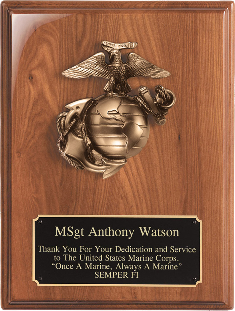 9 X 12 American Tribute Walnut Plaque Marines Trophy Depot