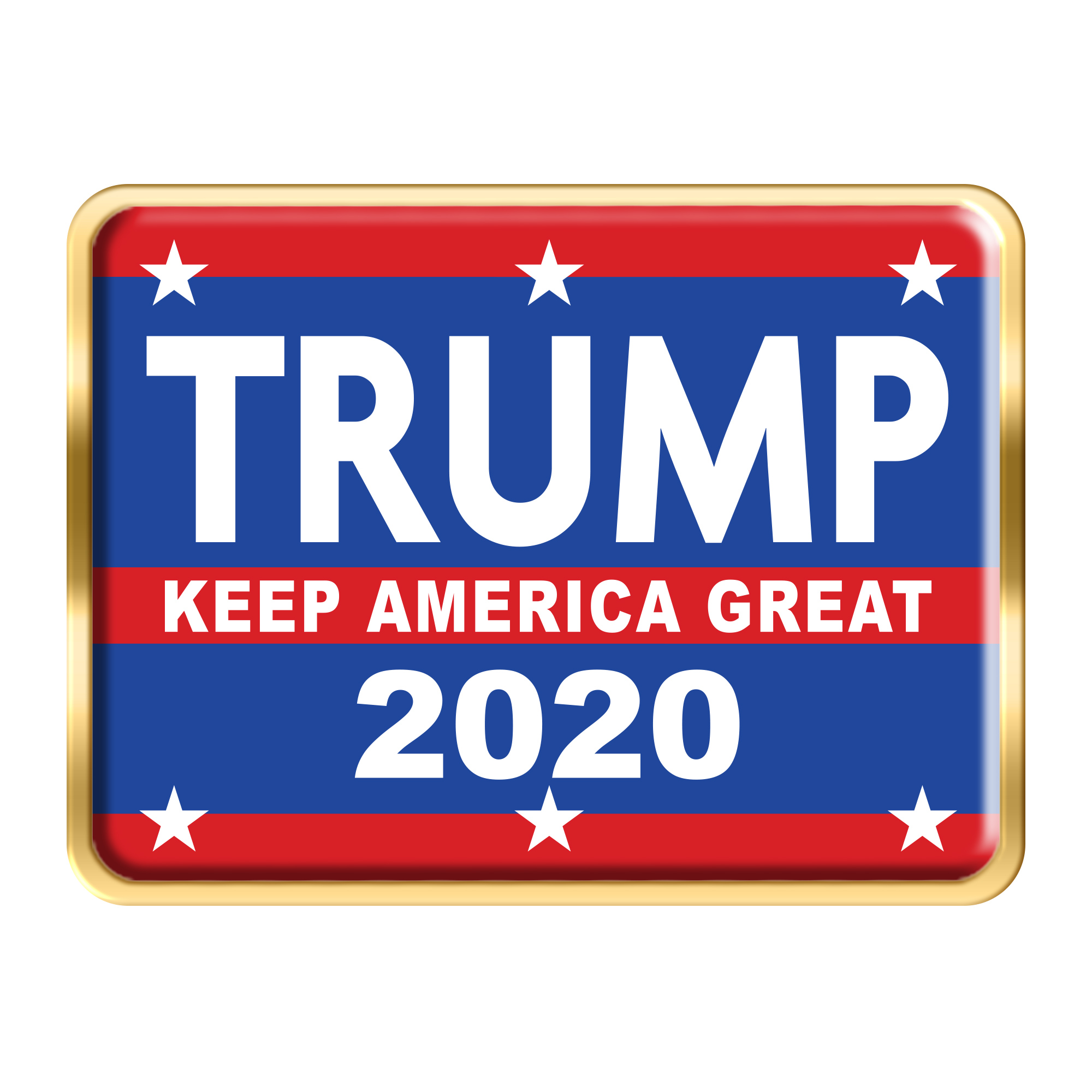 Trump Keep America Great Rounded Corner Rectangle Pin - 1.25 x 1 inch