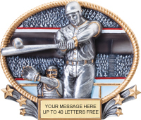 Baseball 3D Full Color Oval Resin Trophy