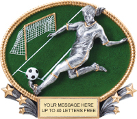 Soccer 3D Full Color Oval Resin Trophy- Female