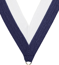 Navy Neck Ribbon Navy & White Neck Ribbon - Trophy Depot