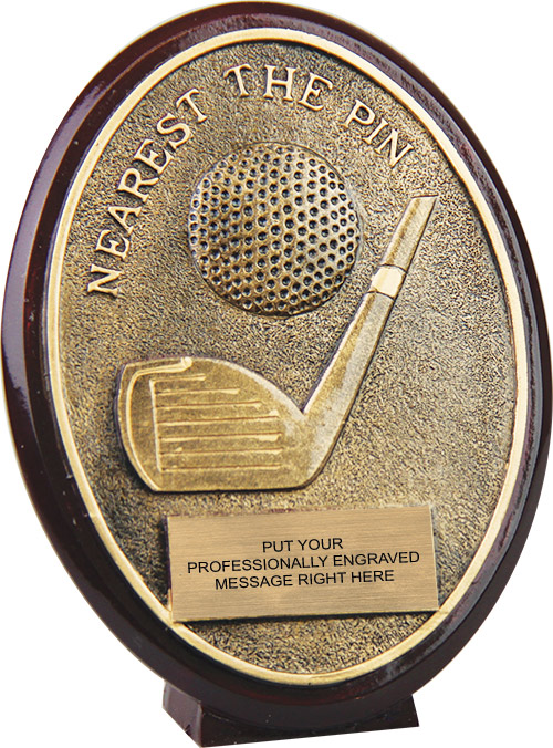 Nearest to the Pin Golf Oval Resin Trophy
