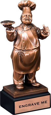 Chef Bronze Resin Statue 