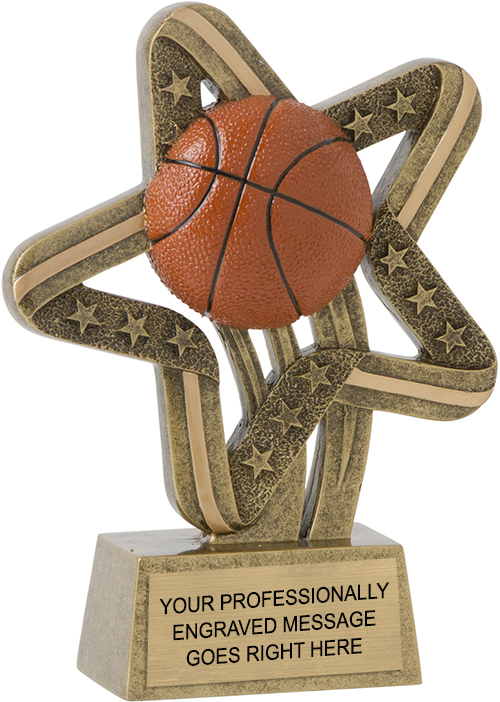 Basketball Stars and Stripes Resin Trophy
