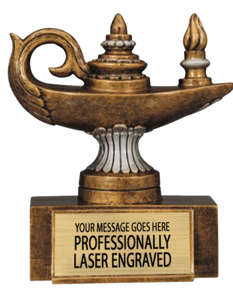 Lamp of Knowledge Resin Trophy