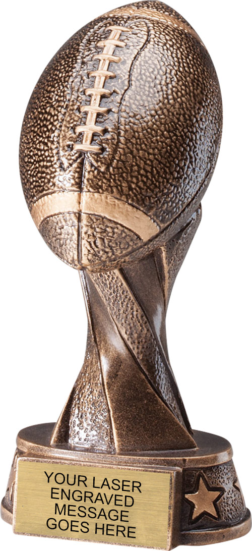 Spiral Football Resin Trophy -  6 inch