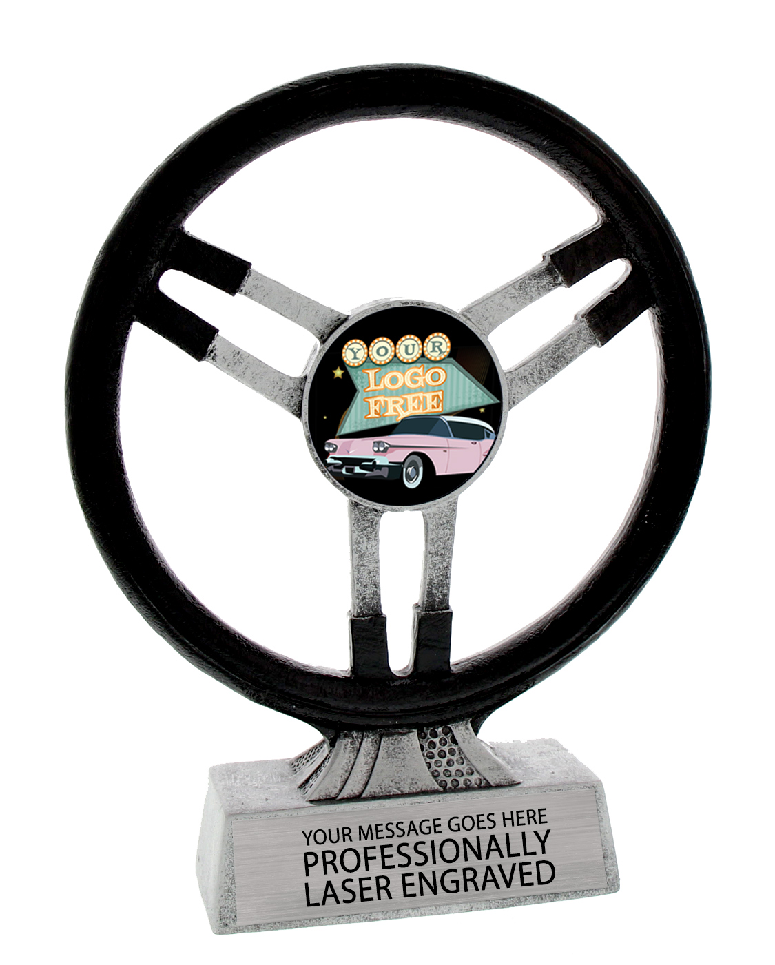 Resin Steering Wheel Custom Insert Trophy - 8.75 inch