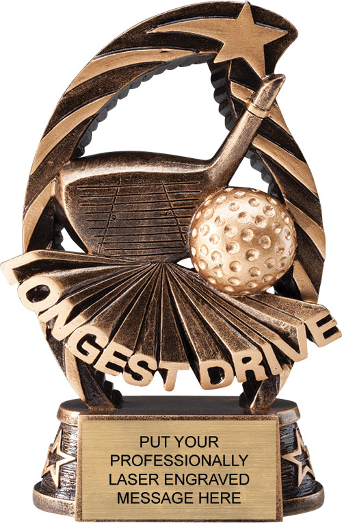 Longest Drive Flame Resin Trophy