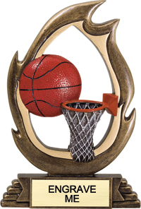 Basketball Flame Color Resin Trophy