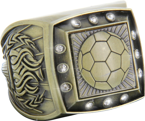 Championship Ring with Activity Insert- Soccer Gold