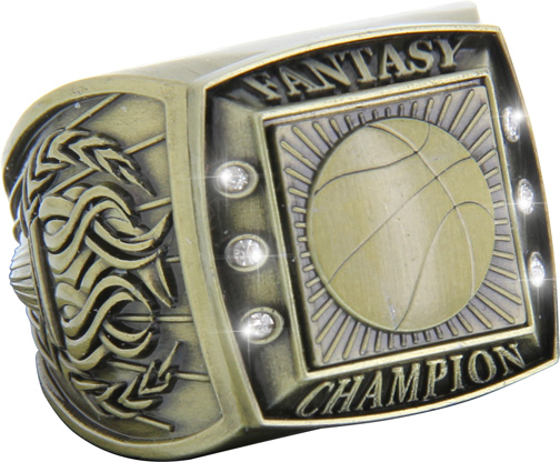 Fantasy Champion Ring with Activity Insert- Basketball Gold