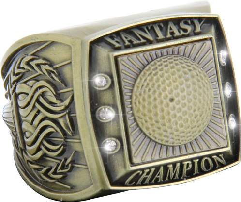 Fantasy Champion Ring with Activity Insert- Golf Gold