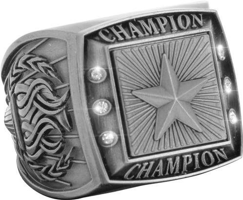Championship Ring with Activity Insert- Star Silver
