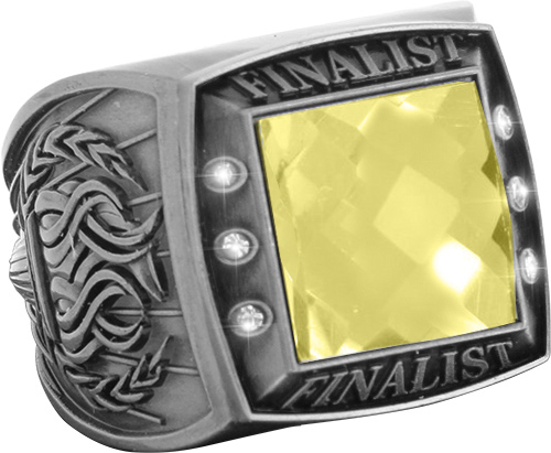 Finalist Championship Ring with Yellow Center Stone-Silver