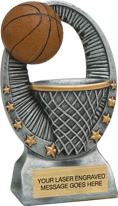 Basketball Star Bright Resin Trophy