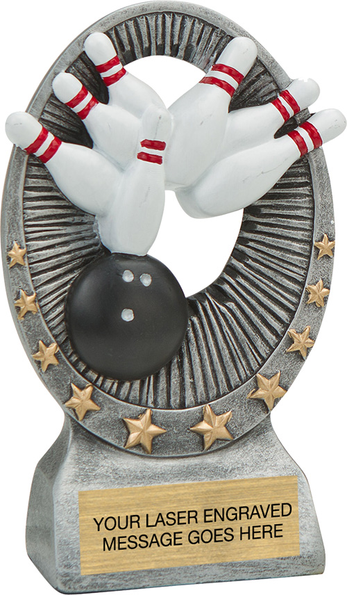 Bowling Star Bright Resin Trophy
