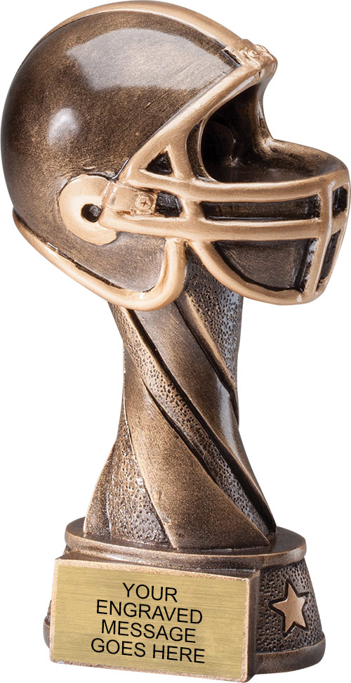 Spiral Football Helmet Resin Trophy