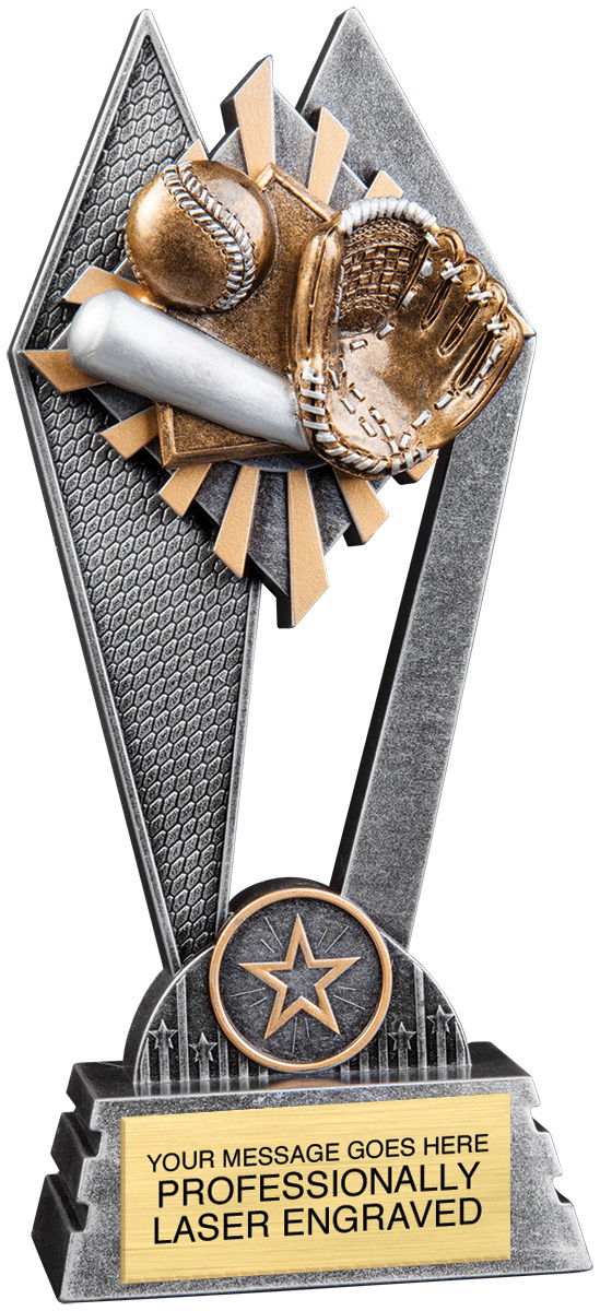 Baseball-Softball Sun Ray Trophy - 8 inch