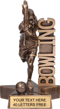 Bowling Billboard Resin Trophy - Female